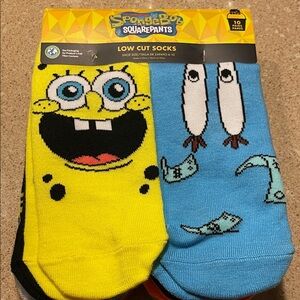 SpongeBob SquarePants Yellow & Blue Low Cut Socks - 10 Pairs